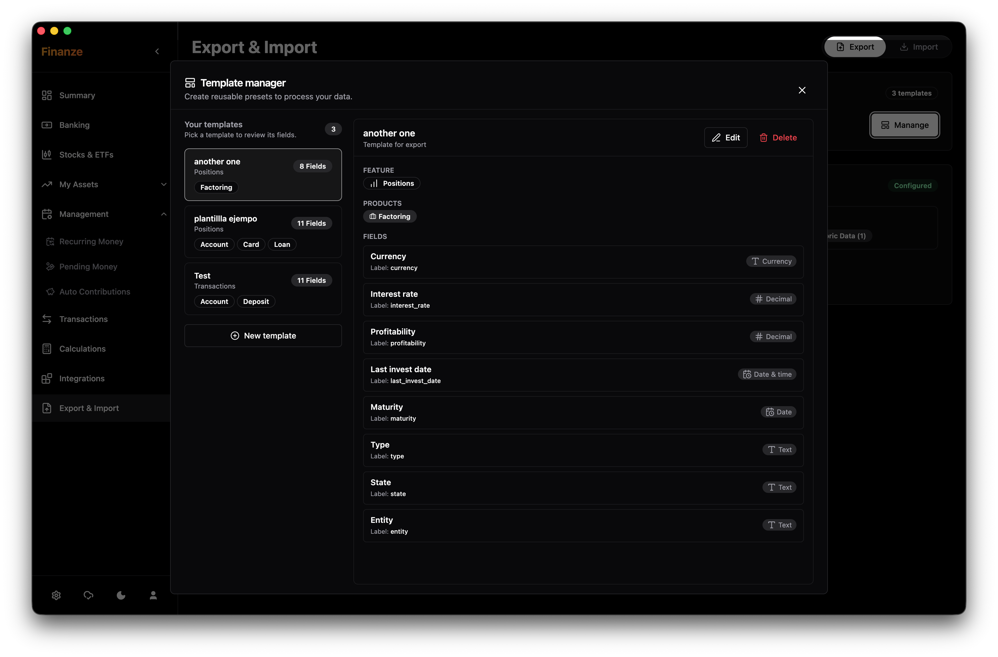 Export & Import